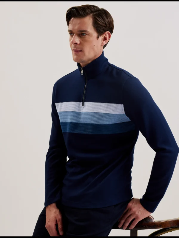 Longman Ombre Stripe Half-Zip Sweatshirt