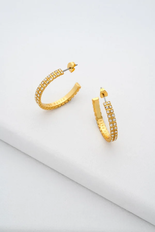 Mellia Medium Double Crystal Hoop Earrings