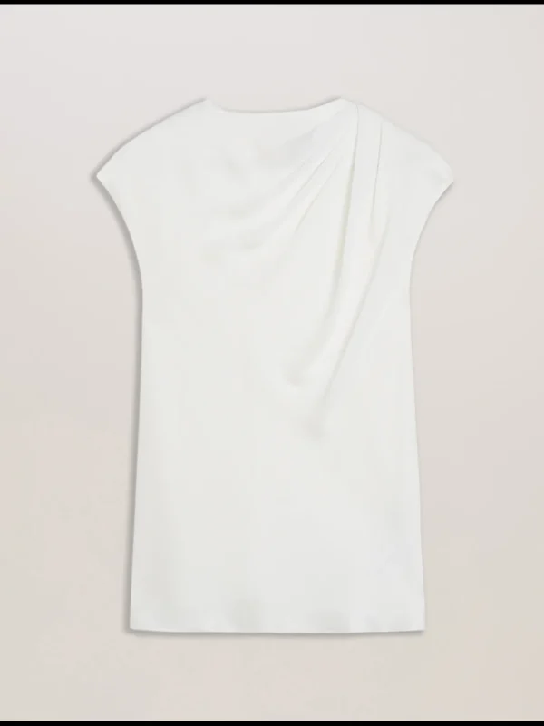 Misrina Drape Neck Detail Satin Top