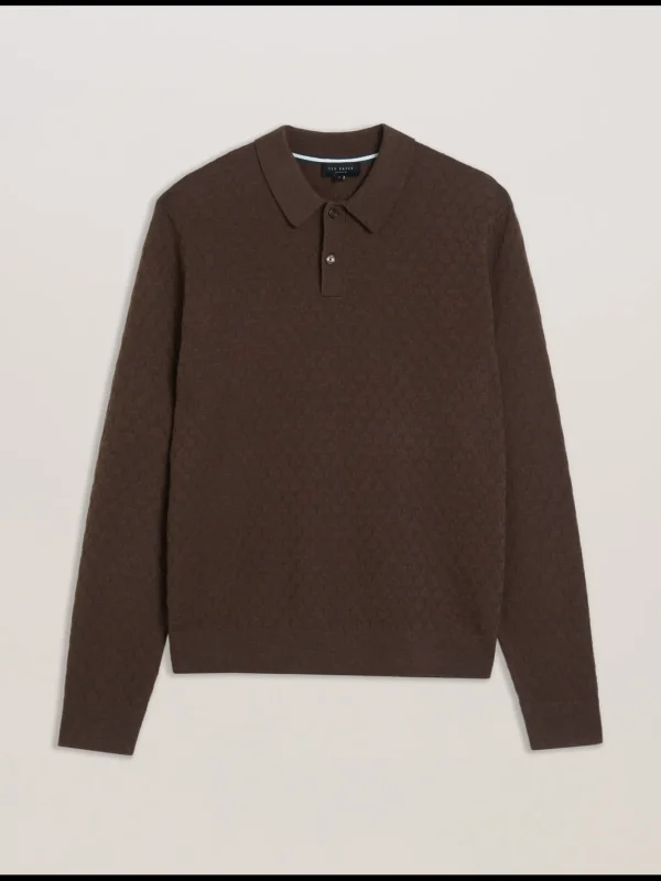 Morar Long Sleeve T Stitch Knitted Polo