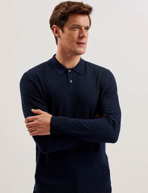 Morar T Knit Long Sleeve Polo Top