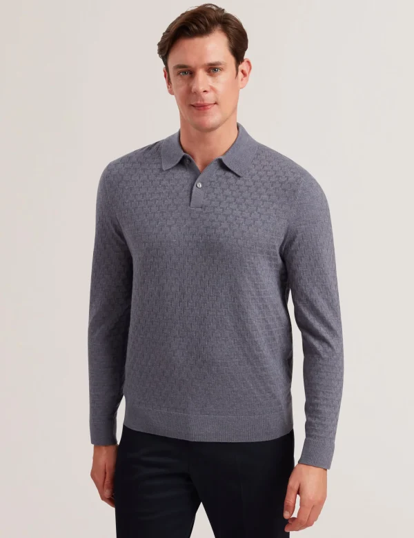 Morar T Knit Long Sleeve Polo Top