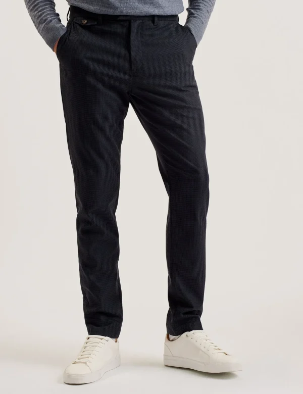 Nounds Puppytooth Pattern Slim Fit Trousers