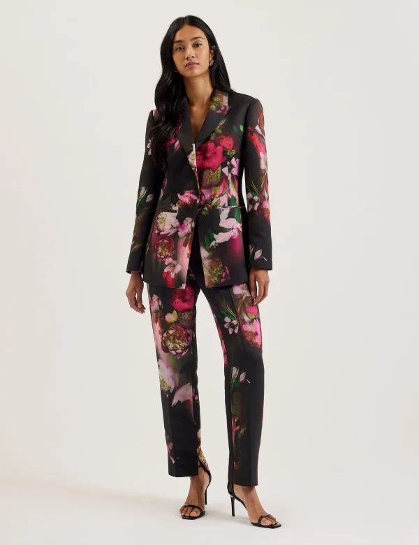 Okuni Fitted Floral Print Tailored Jacket