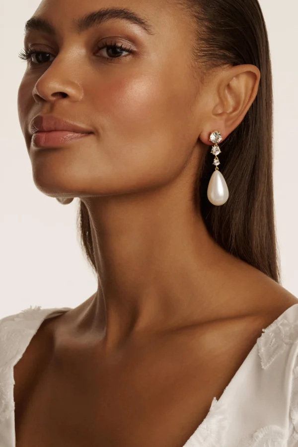 Pearsti Statement Crystal Bead Drop Earrings