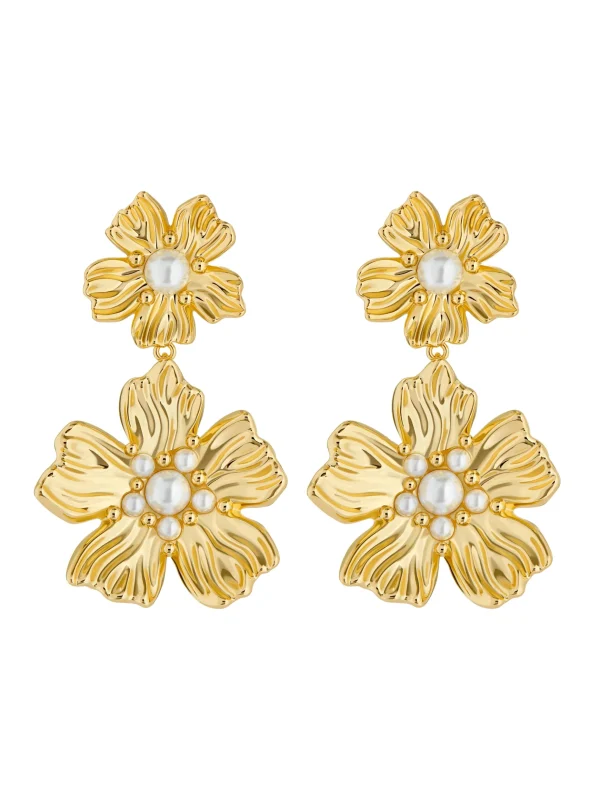 Petaria Flower Statement Drop Earrings