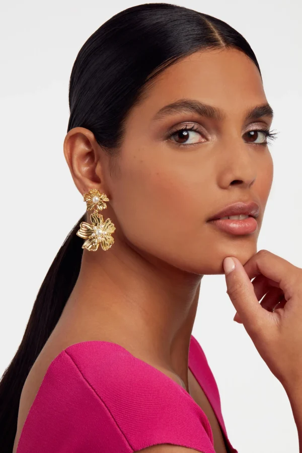 Petaria Flower Statement Drop Earrings