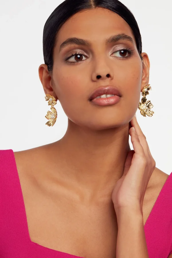 Petaria Flower Statement Drop Earrings