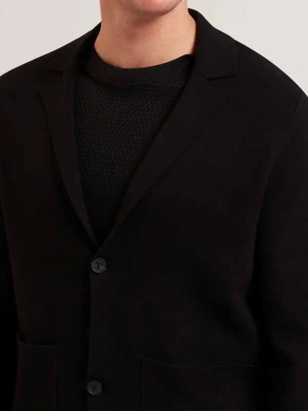 Petres Long Sleeve Single Breasted Knitted Blazer