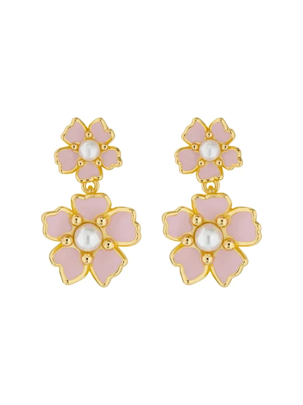 Pettina Painted Flower Drop Earrings