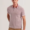 Phenes Textured Cotton Stripe Trim Polo Shirt