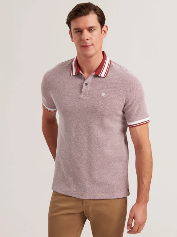 Phenes Textured Cotton Stripe Trim Polo Shirt