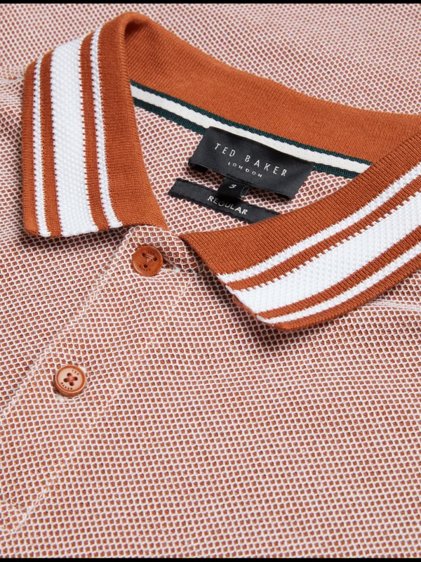 Phenes Textured Cotton Stripe Trim Polo Shirt