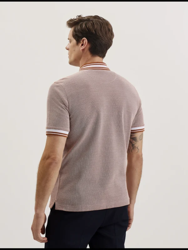 Phenes Textured Cotton Stripe Trim Polo Shirt