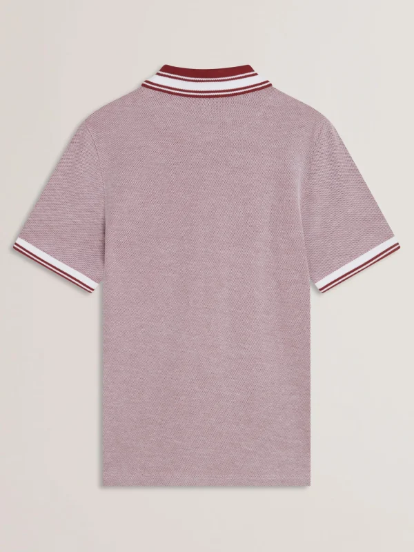 Phenes Textured Cotton Stripe Trim Polo Shirt