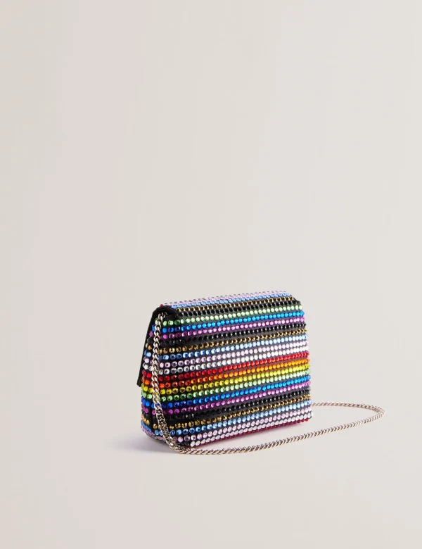 Pridela Striped Crystal Mini Cross Body Bag