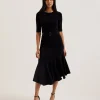 Samalee Flippy Hem Knitted Midi Dress With Belt