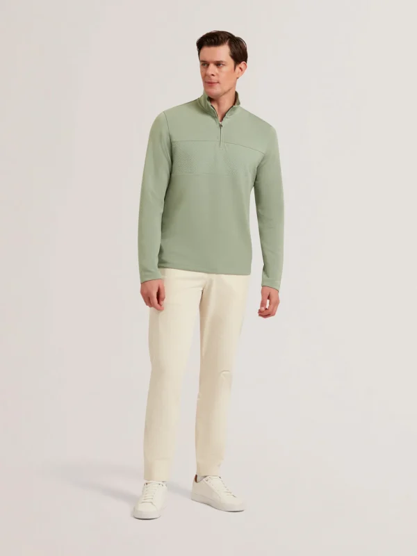 Simonea Textured Panel Half-Zip Modal Sweatshirt