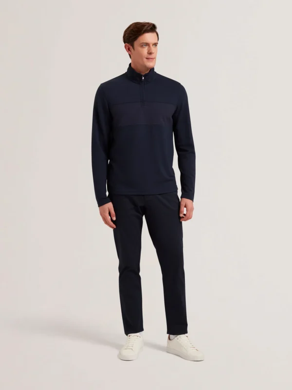 Simonea Textured Panel Half-Zip Modal Sweatshirt