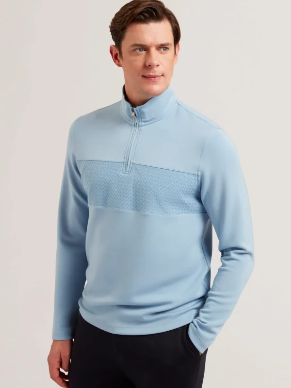 Simonea Textured Panel Half-Zip Modal Sweatshirt