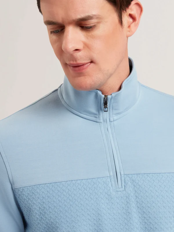 Simonea Textured Panel Half-Zip Modal Sweatshirt