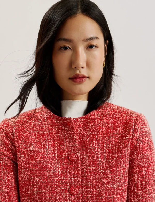 Sumi Cropped Boucle Round Neck Jacket