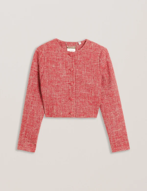 Sumi Cropped Boucle Round Neck Jacket