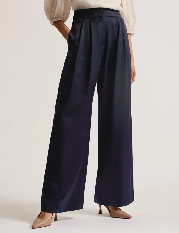 Teerut Satin Tailored Wide Flood Length Trousers