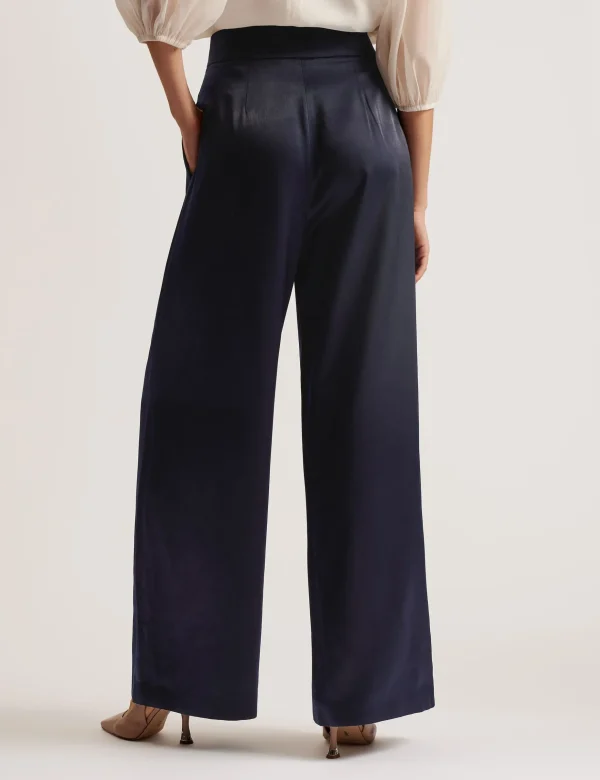 Teerut Satin Tailored Wide Flood Length Trousers