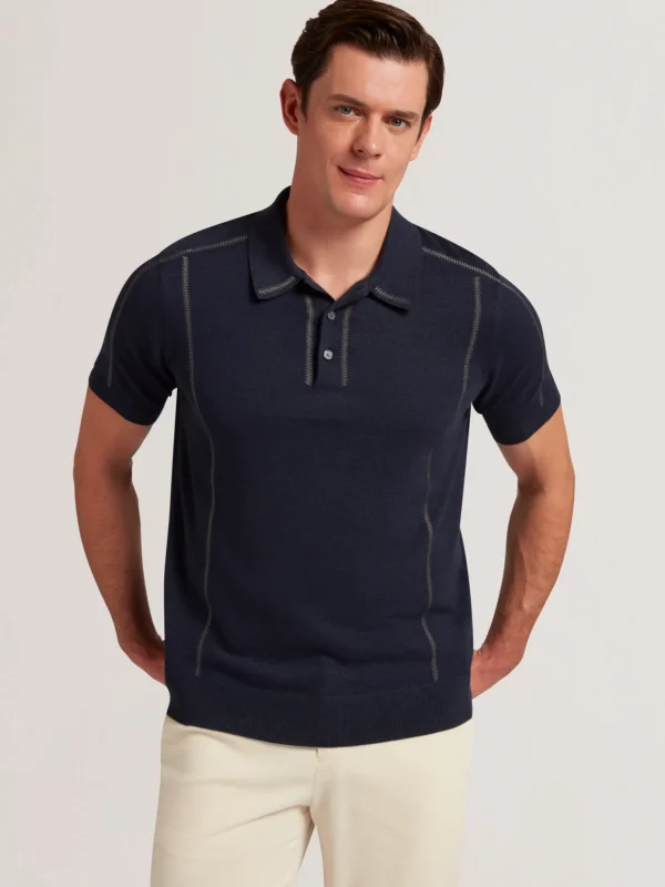 Telle Short Sleeve Regular Embroidered Button Polo