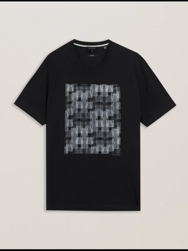 Tessman Box Print Crew Neck Cotton T-Shirt