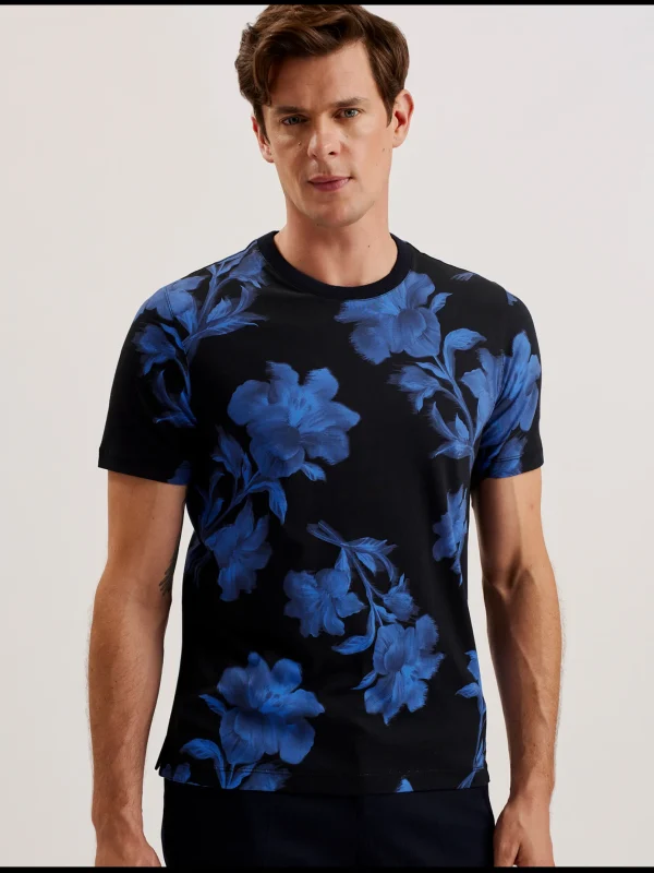 Vendis Contrast Floral Print Cotton T-Shirt