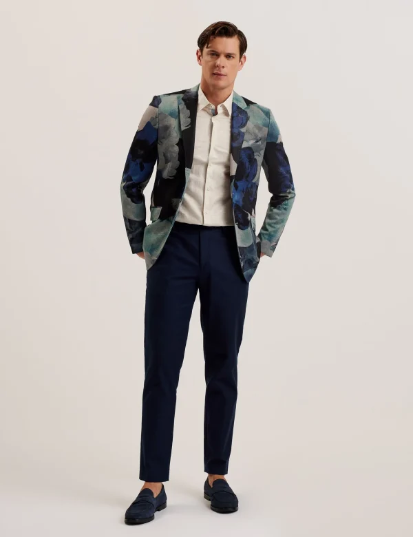 Walkerj Printed Floral Pique Jersey Blazer