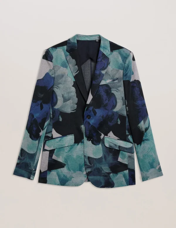 Walkerj Printed Floral Pique Jersey Blazer